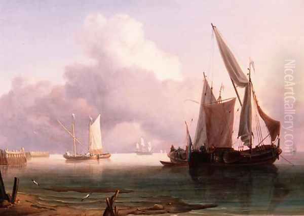 Becalmed Estuary with Dutch Pinks - view 1