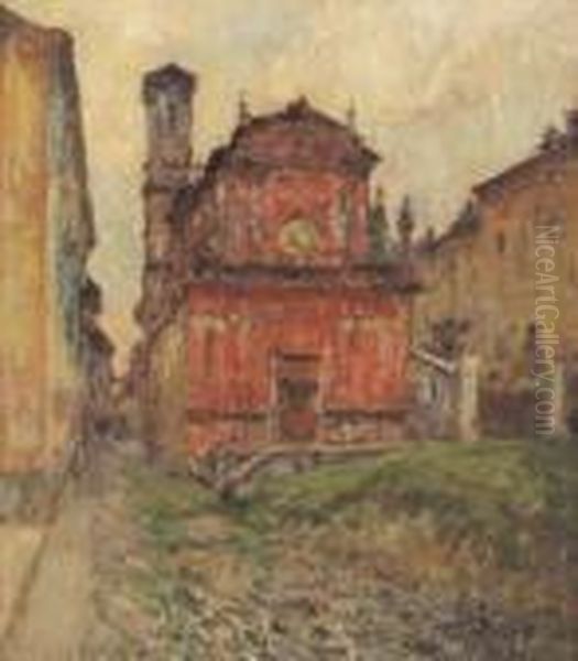 Piazza Con Chiesa A Saluzzo - view 1