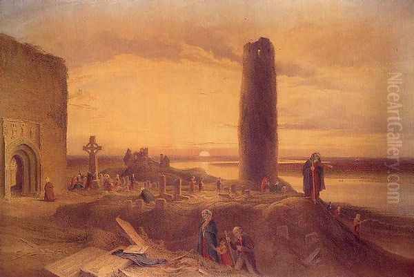 The Last Circuit of Pilgrims at Clonmacnoise 1838 - view 1