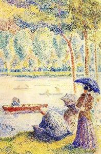 A Walk on the Banks of a River by Hippolyte Petitjean