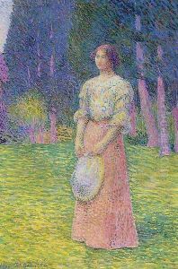 Woman in a Garden by Hippolyte Petitjean