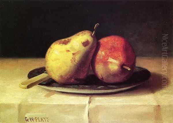 Two Pears on a Dish - view 1