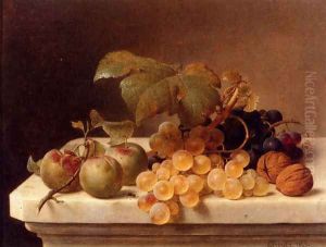 Still Life With Lady Apples, Grapes, And Walnuts by Johann Wilhelm Preyer