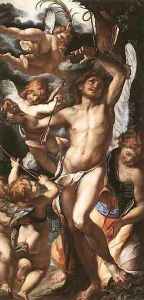St Sebastian Tended By Angels 1610 by Carlo Antonio Procaccini