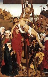 Crucifixion of the Hof Altarpiece 1465 by Hans Pleydenwurff