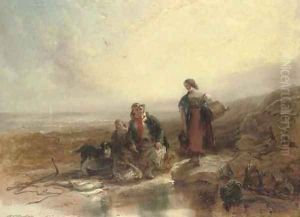 Morning on the beach, coast of Northumberland by Henry Perlee Parker