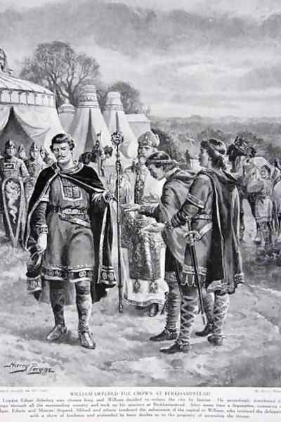 William is offered the crown at Berkhamstead, 1066, illustration from the book The History of the Nation - view 1