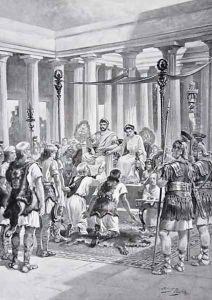 The Groans of the Britons, illustration from The History of the Nation by Henry A. (Harry) Payne