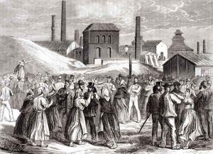 Women Demonstrating at the Le Creusot coal mine in April 1870 by Jules Pelcoq