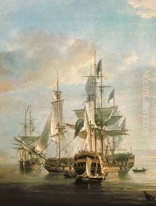 Nelsons Flagships at Anchor, 1807