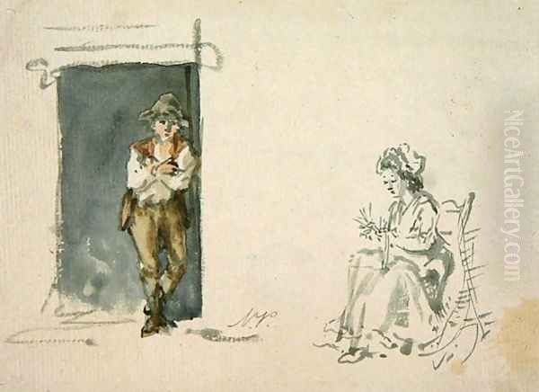 Figure studies, boy standing - view 1