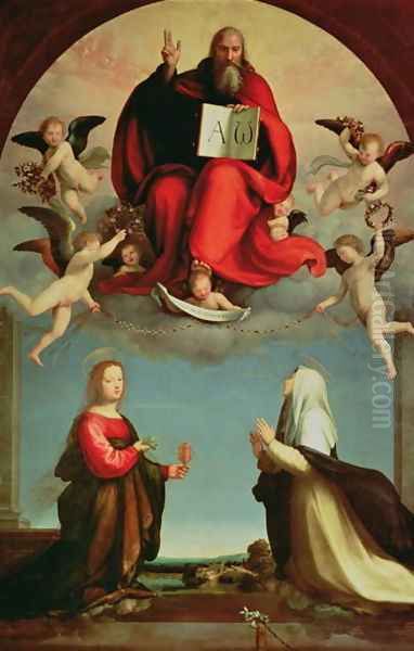God appearing to St. Mary Magdalen and St. Catherine of Siena c.1508 - view 1