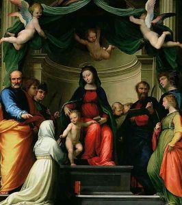 The Mystic Marriage of St. Catherine of Siena with Saints 1511 thumbnail