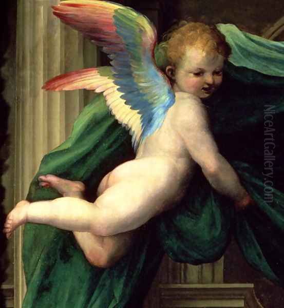 The Mystic Marriage of St. Catherine of Siena with Saints (detail of an angel) 1511 - view 1