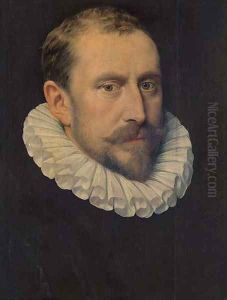 Portrait of a bearded gentleman, bust-length, with a ruff collar by Frans, the Elder Pourbus