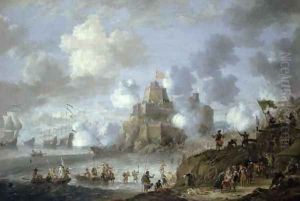 Mediterranean Castle under Siege from the Turks