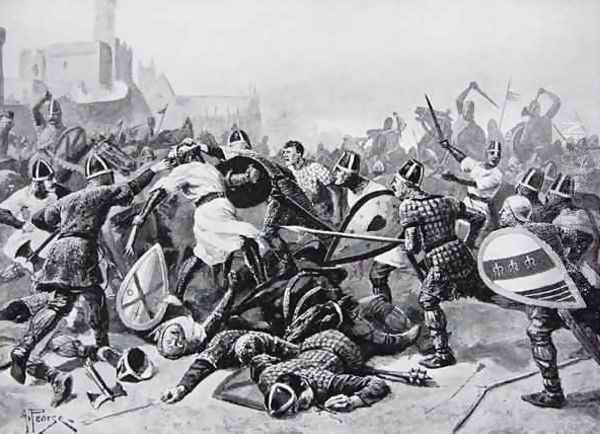 Stephen taken prisoner at the Battle of Lincoln, 1141, illustration from The History of the Nation - view 1