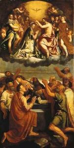 The Coronation of the Virgin by Callisto Piazza Da Lodi