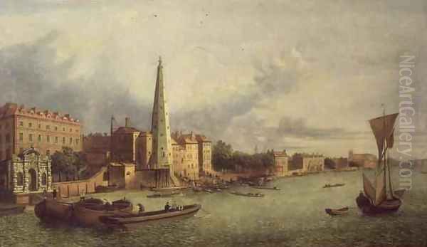 A View of the Thames near York Buildings showing the Shot Tower and Westminster Abbey Beyond, 1750 - view 1