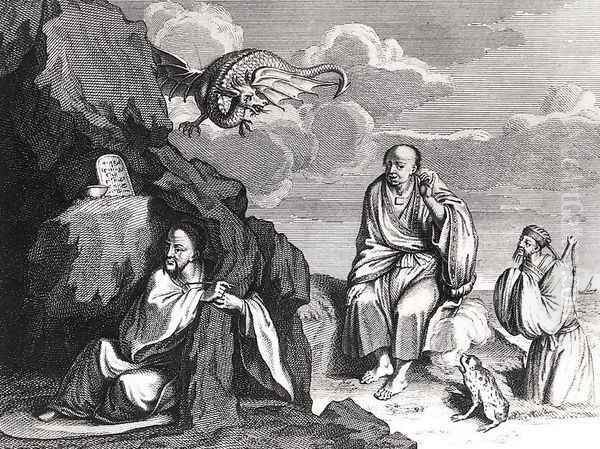 Chinese Magicians and Sorcerers, illustration from Ceremonies et Coutumes Religieuses des Peuples Idolatres, published in Amsterdam, 1798 - view 1