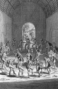 The Way in which Caribbean Priests Boost their Courage, from Religious Ceremonies and Customs, 1721 by Bernard Picart