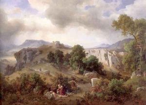 Landscape in the Sabine Hills with the Good Samaritan 1870 by Friedrich, the Elder Preller
