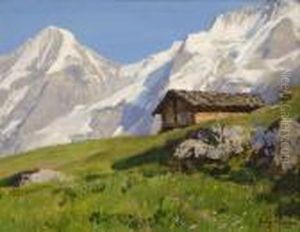 Auf Sonniger Hohe (monch & Jungfrau) by Georg Macco