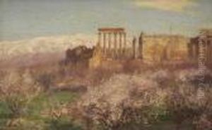 Baalbek - Blick Auf Die Ruine Des Jupitertempels. by Georg Macco