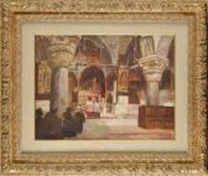 Interieur D'eglise Orthodoxe by Georg Macco