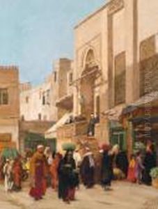 Vor Dem Moschee Tor, Cairo by Georg Macco