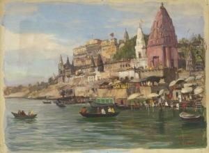 Ansicht Von Benares Am
 Ganges.