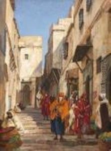 Strasenszene In Algier. by Georg Macco