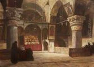 Kircheninneres Mit
 Franziskanermonchen Und Glaubigen