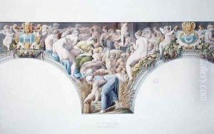 Ms 1014 Frieze from the ballroom at Fontainebleau, plate from an album by Charles Percier
