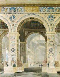Interior View of the Louvre by Charles Percier