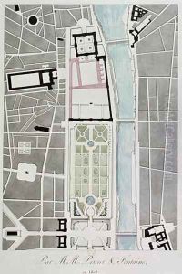 Design for joining the Tuileries to the Louvre, 1808 by Charles Percier