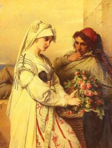 The Rose Vendor by Jean-Francois Portaels