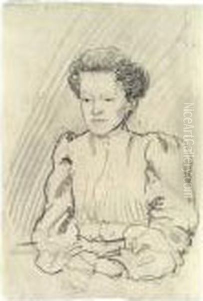 Ottilie Macke, Sitzend In Halbfigur - view 1