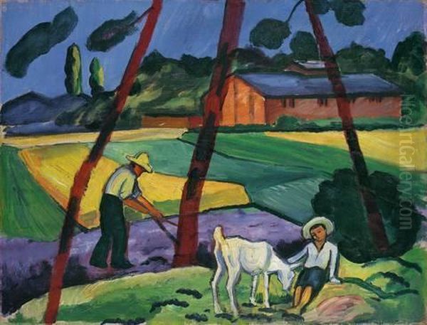 "landschaft Mit Bauer, Junge Und Ziege" - view 1