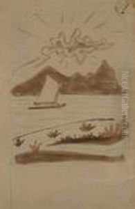 Landschaft Mit Segelboot by August Macke