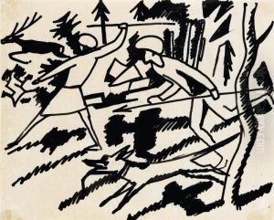 Hirschjagd by August Macke
