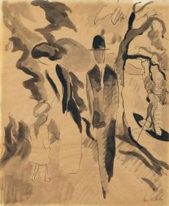Spazierganger Amsee by August Macke