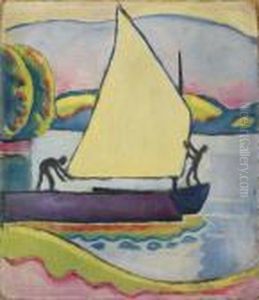 Segelboot Am Morgen by August Macke