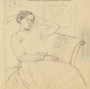Elisabeth In Der Sofaecke by August Macke