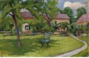 Unser Gartchen Und Krankenhaus In Tegernsee by August Macke