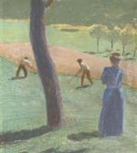 Arbeiter Auf Dem Feld Bei Kandern by August Macke