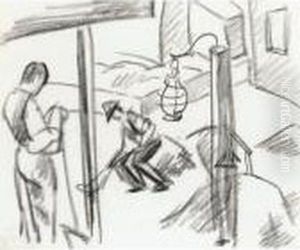 Strassenarbeiter (streetworkers) by August Macke
