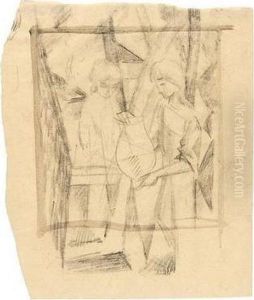 Madchen Mit Krug (girl With A Jug) by August Macke