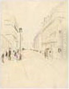 Strassenbild Aus Paris I (parisian Street Scene I) by August Macke