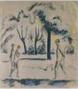 Park Mit Spaziergangern (park With Passers-by) by August Macke